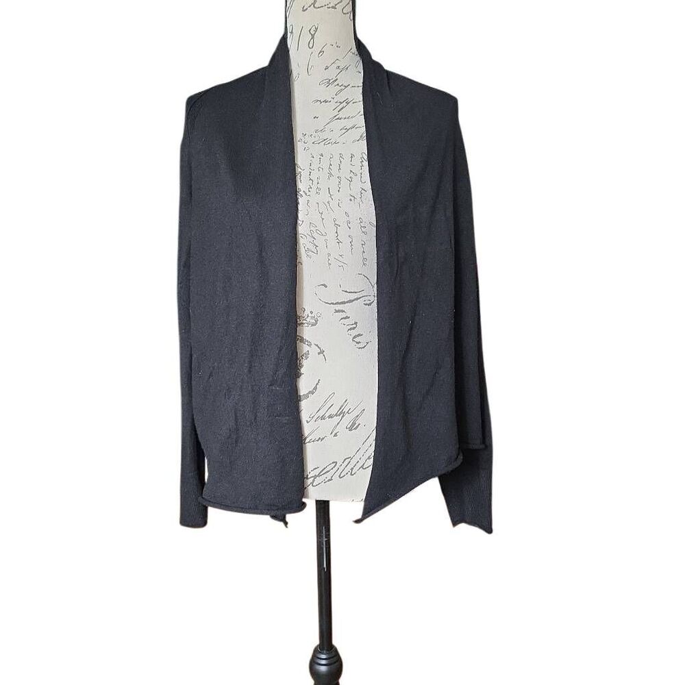 Peyton Primrose Women's Size Large Black Open Knit Cardigan